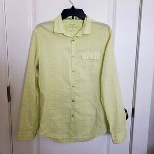 Calvin Klein Coupe Cintree Body Fit Button Down Casual Shirt Lime Green Size SP